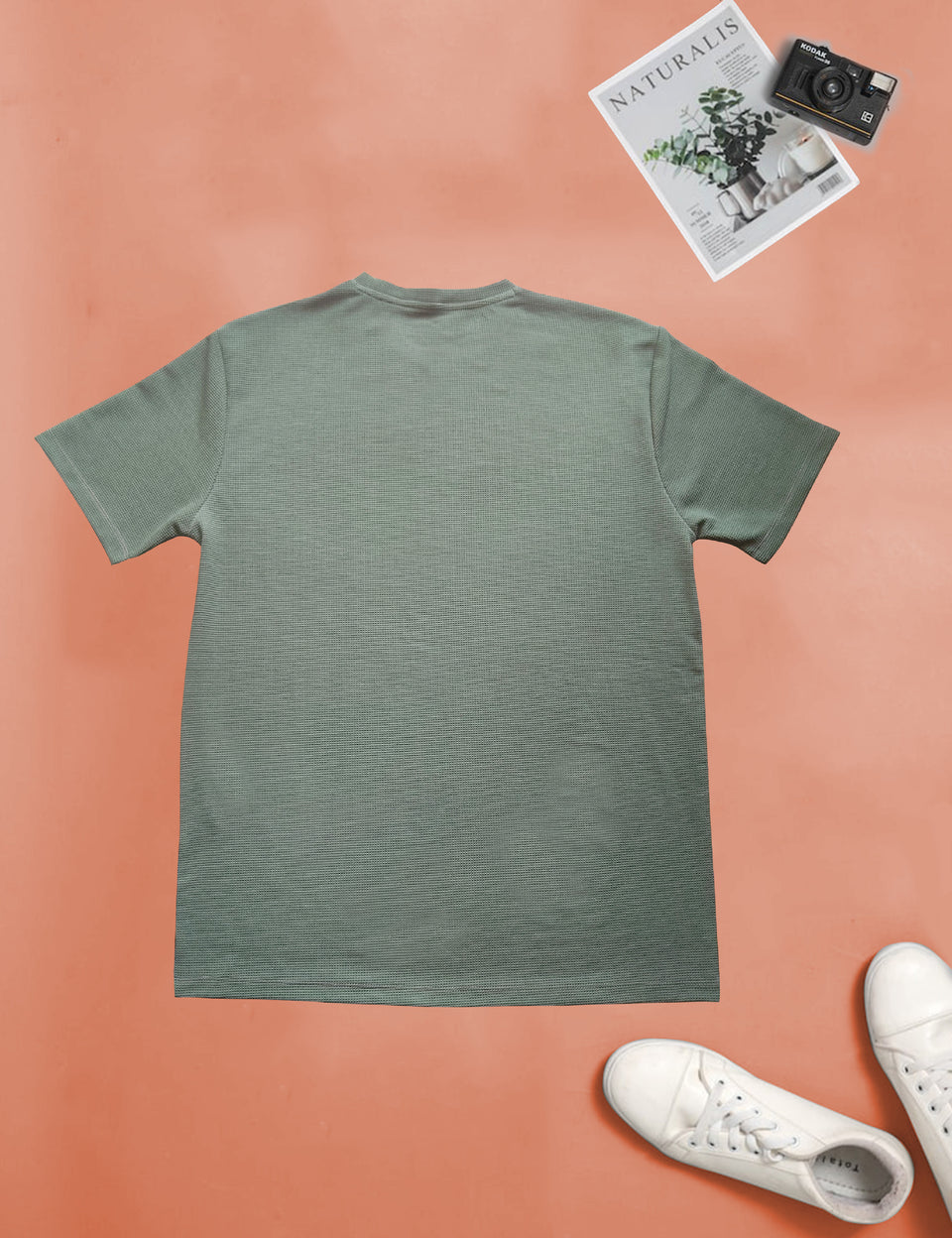 Men Olive Printed Trendy Round Neck Organic Cotton Half Sleeve Casual T-Shirt