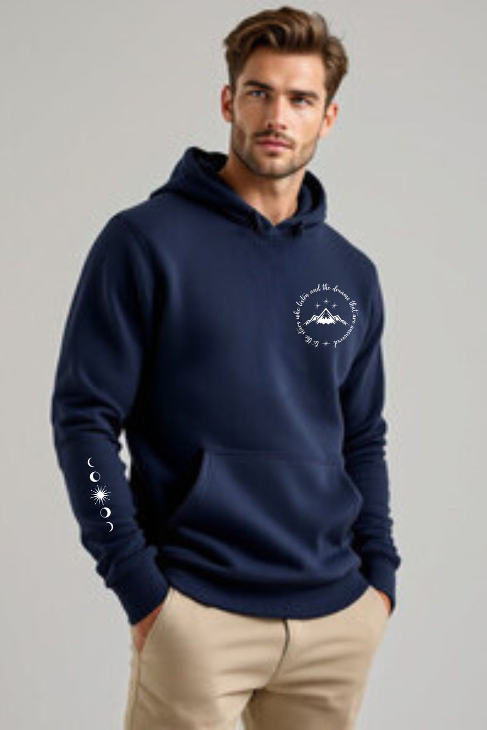 Men Hooded Stylish Navy Blue Sweatshirts