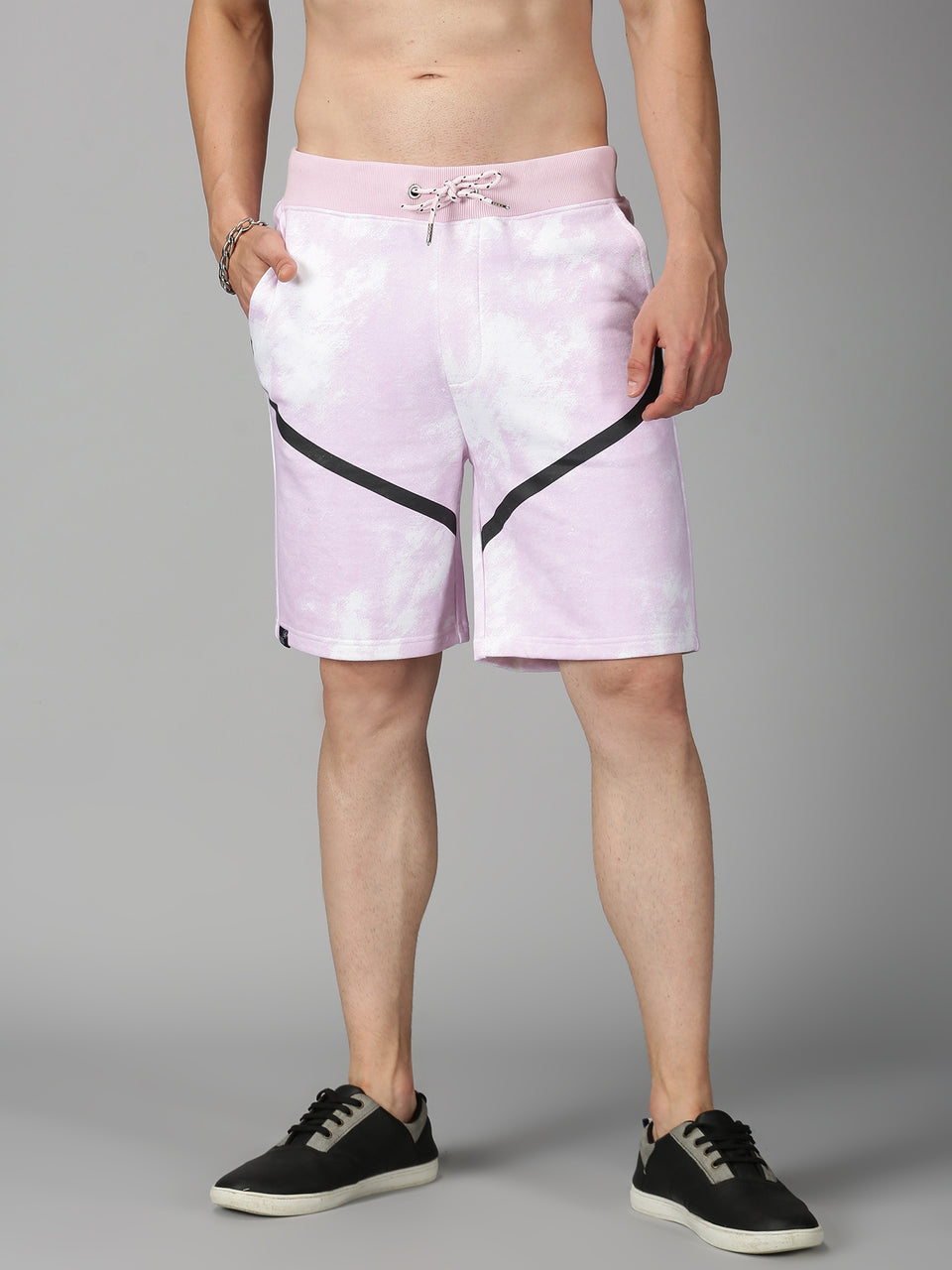 Men Pink Dyed Organic Cotton Regular Fit Stretchable Basic Shorts