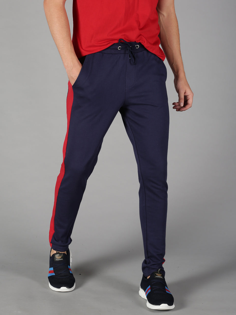 Trackpants: Shop Online Women Navy Blue Polyester Trackpants | Cliths