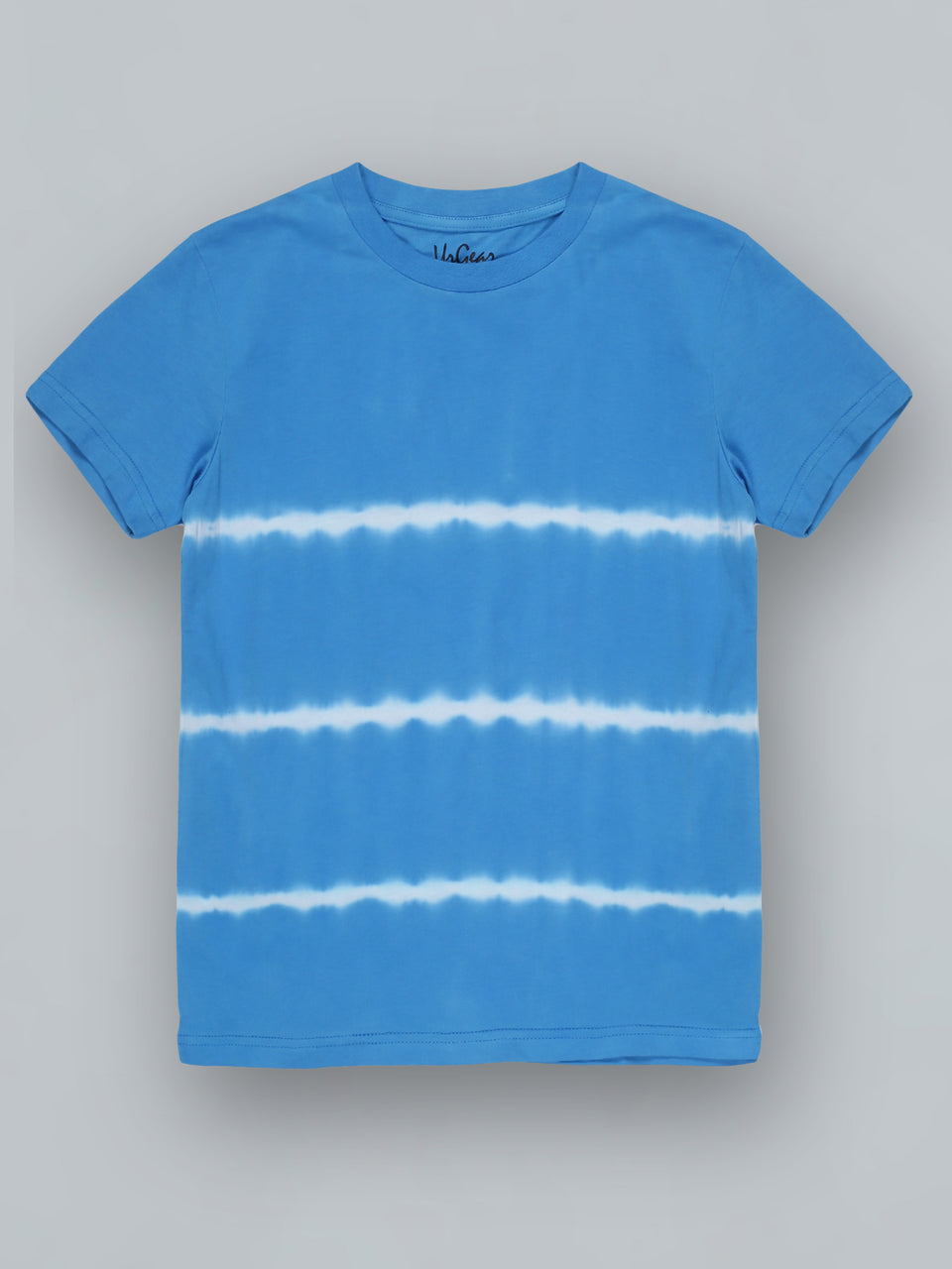 Kids Boys & Girls Blue Dyed Round Neck Pure Cotton Casual T-Shirt