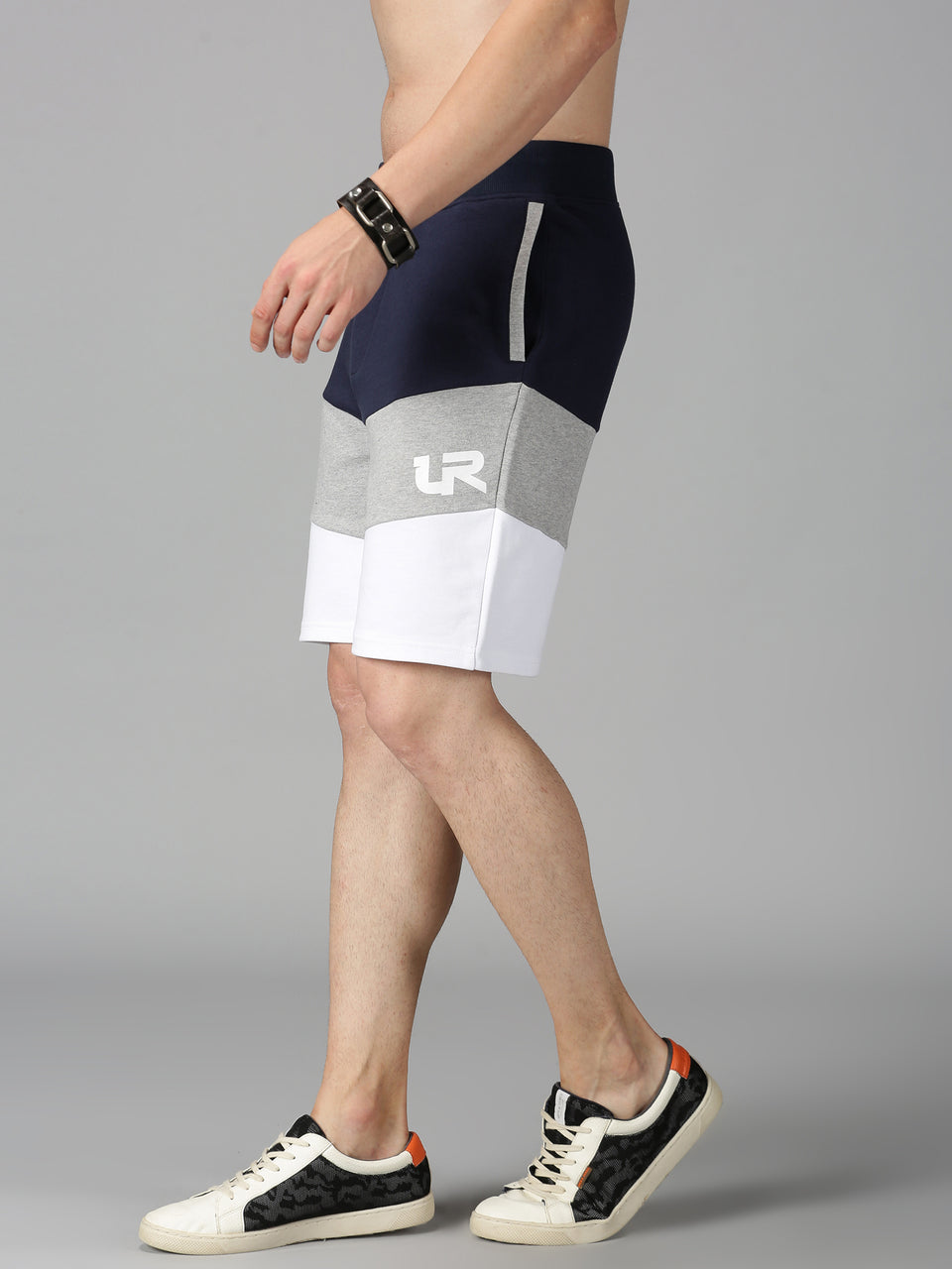 Men Multicolor Colorblocked Organic Cotton Stretchable Regular Fit Basic Shorts