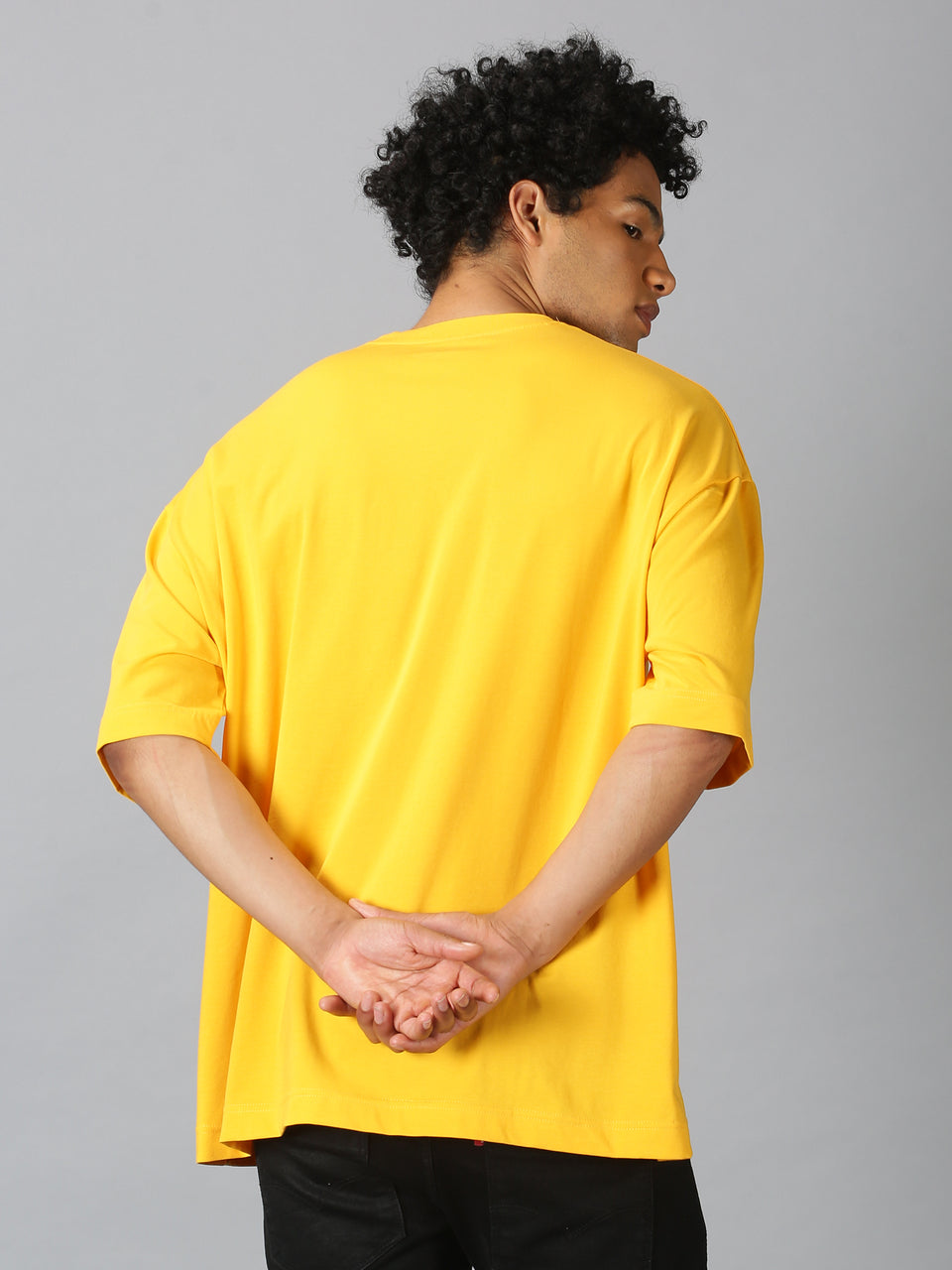 Men yellow Logo Print Crew Neck T-shirt