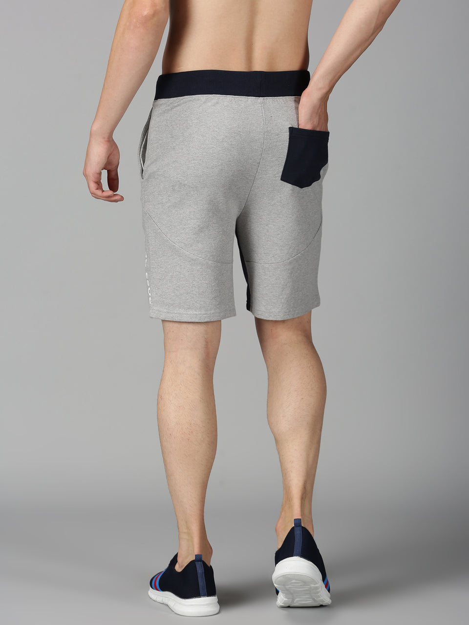 Men Grey Solid Organic Cotton Stretchable Regular Fit Basic Shorts