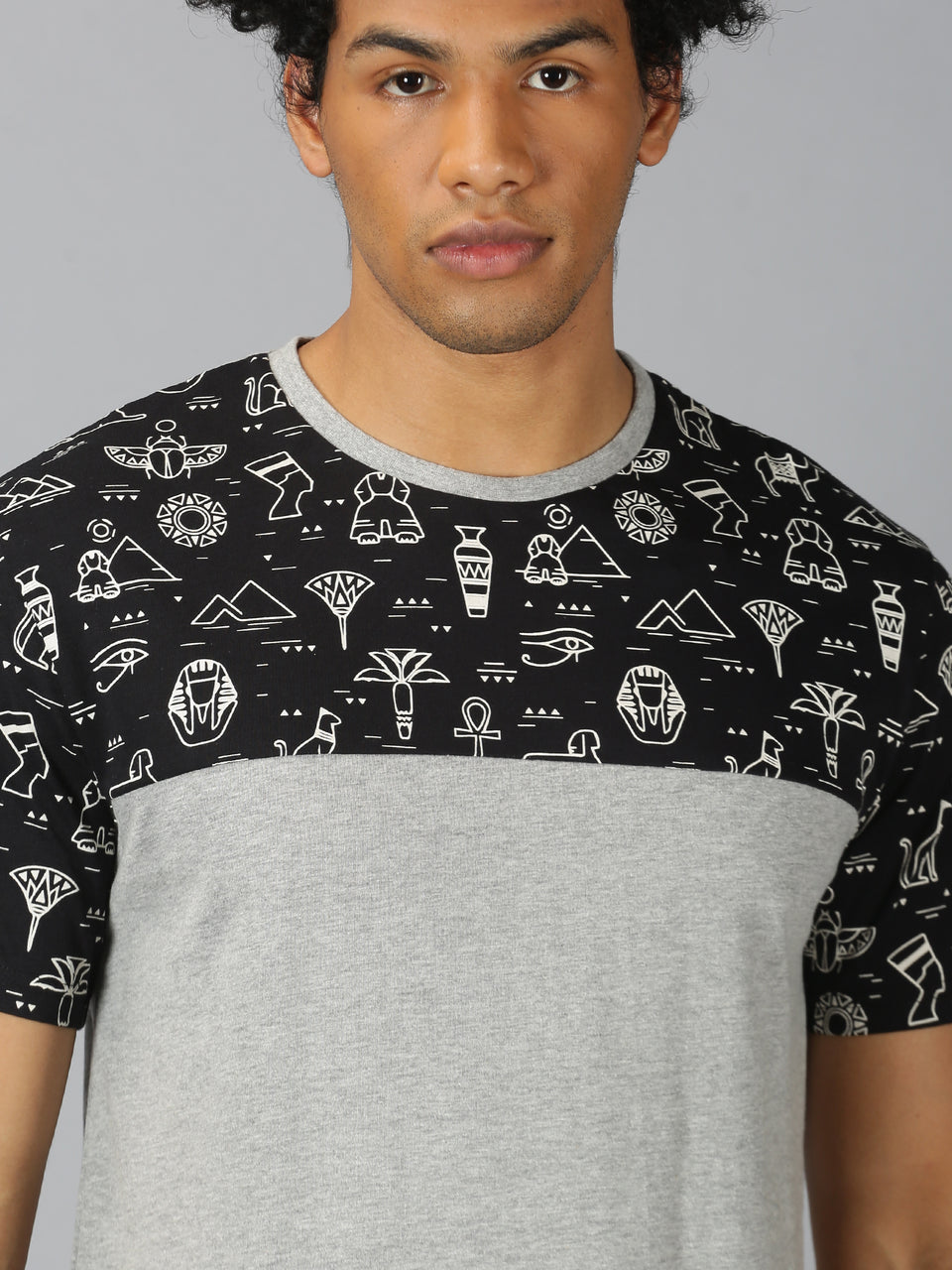 Men Black Printed  Crew neck T-shirt