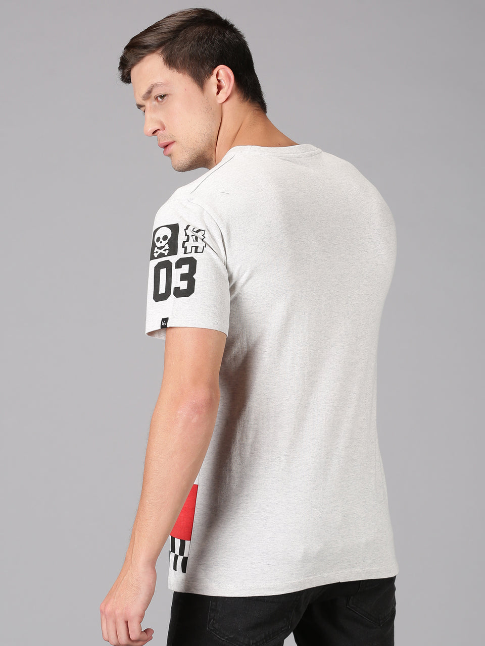 Men White Black Red Printed Round Neck Organic Pure Cotton Half Sleeve Regular Fit Casual T-Shirt