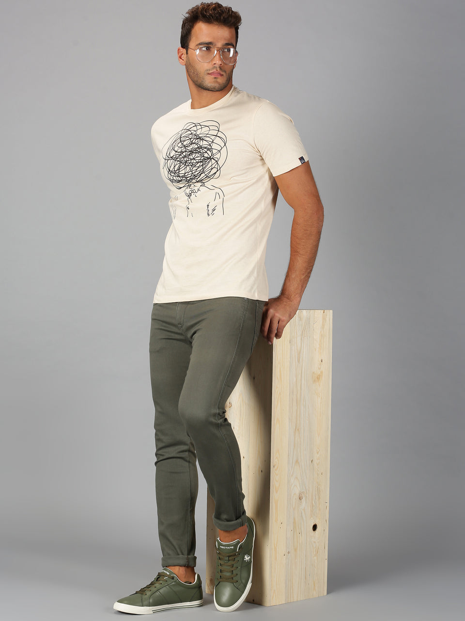 Men Round Neck Printed T-Shirt