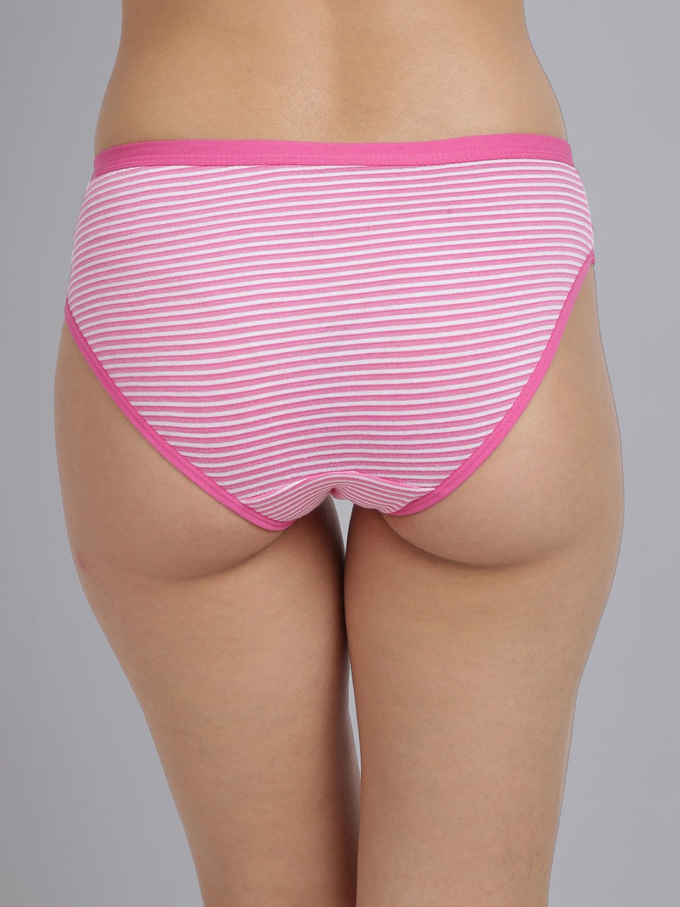 women pink stripe cotton panties 