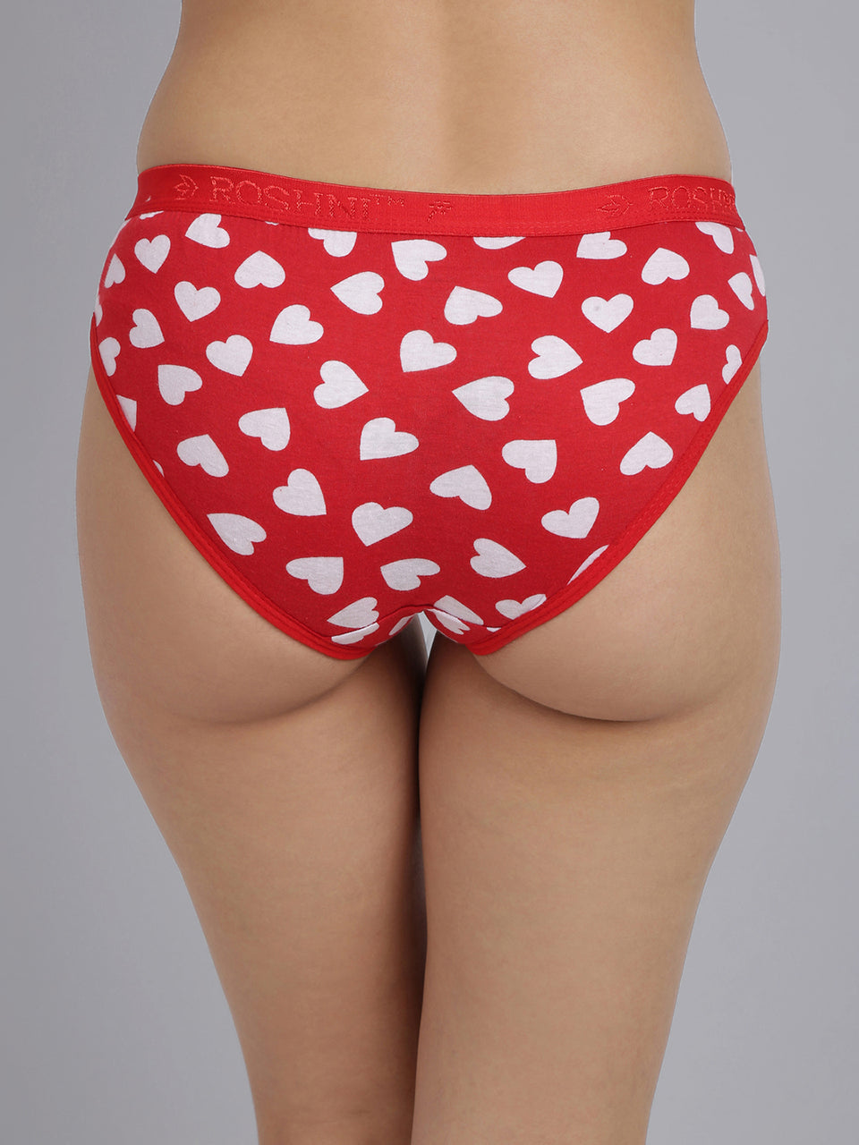 women red heart printed cotton panties