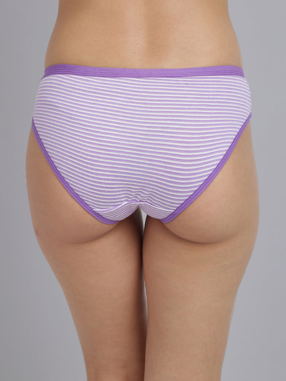 women purple striped cotton panties