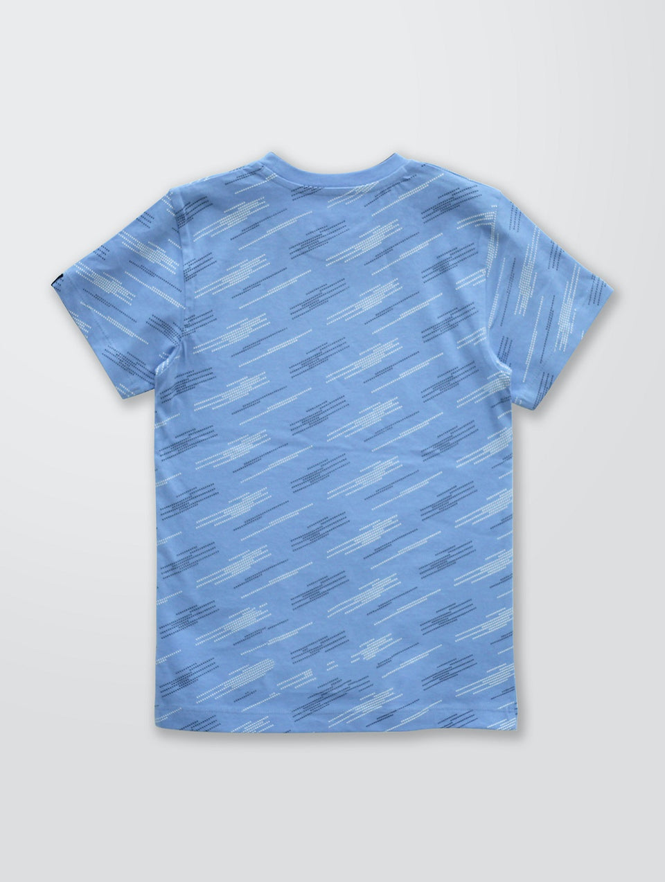 girls blue printed round neck t-shirt