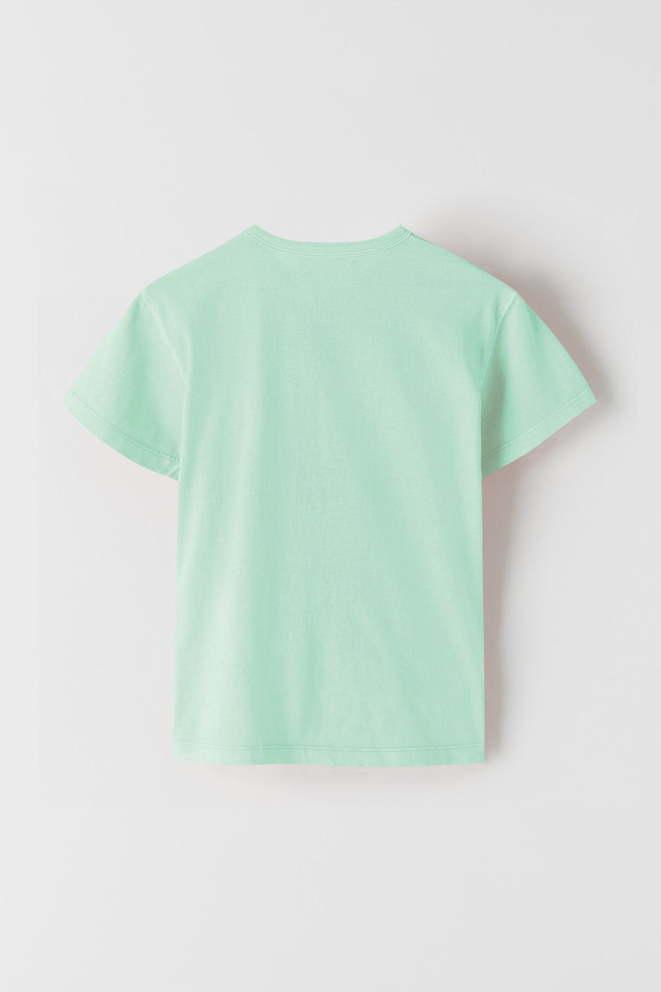 Kids Boys & Girls Lite Green Solid Pure Cotton Casual T-Shirt