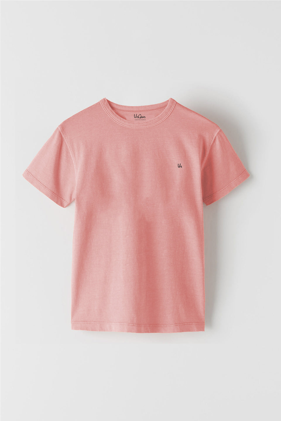 girls solid light pink round neck t-shirt