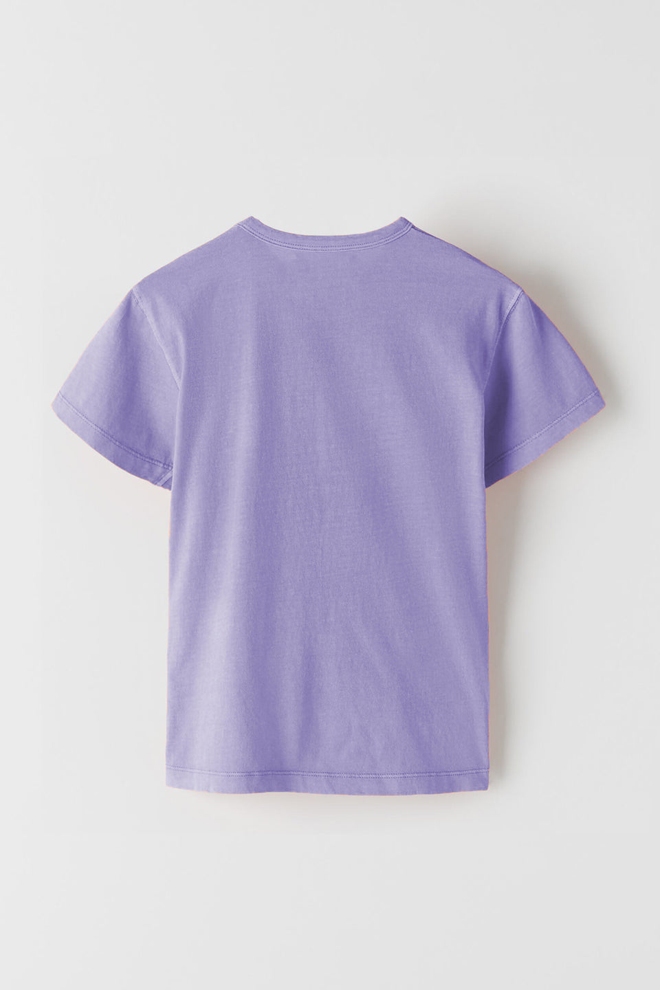 girls solid light purple round neck t-shirt