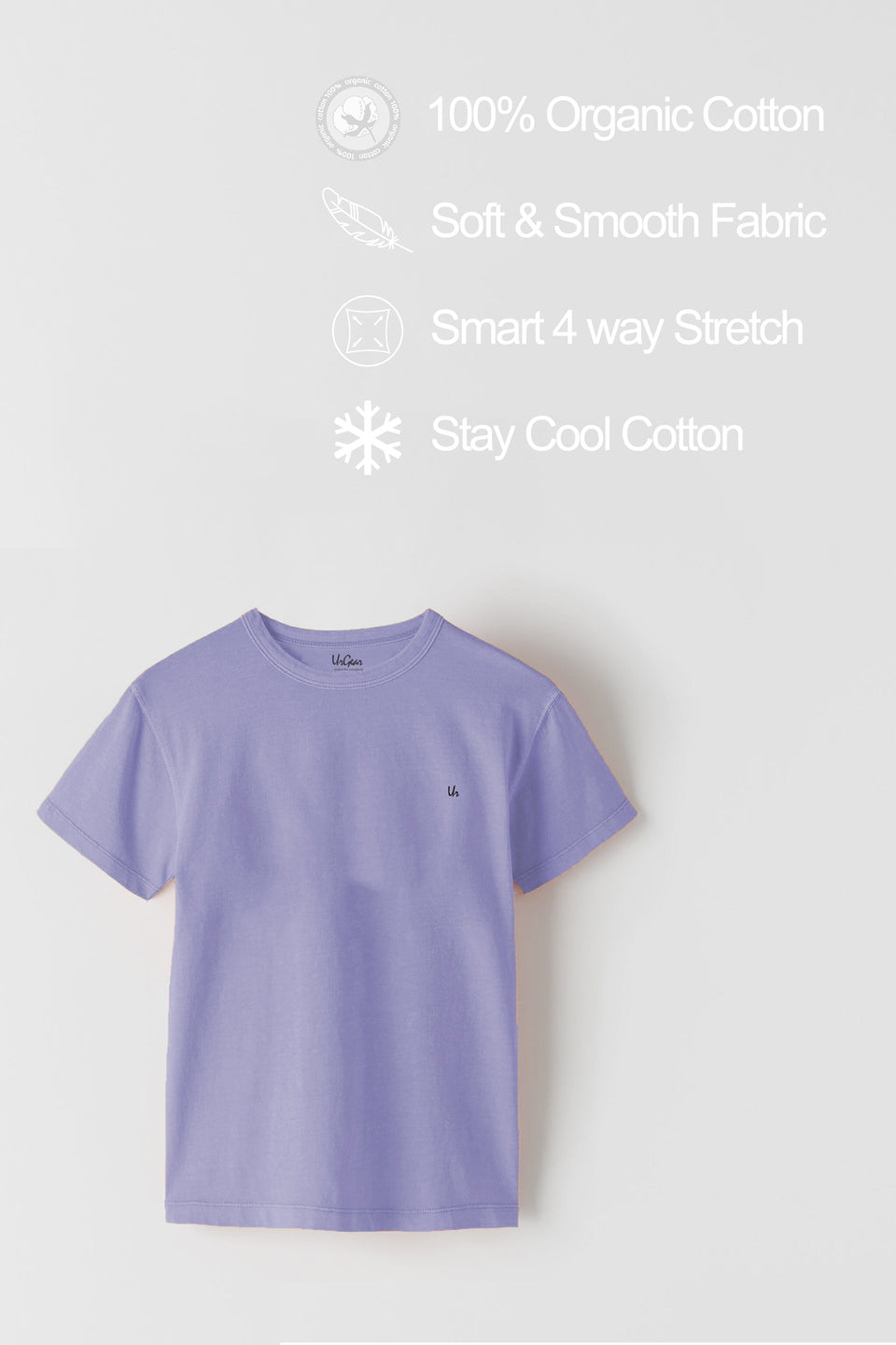Kids Boys & Girls Purple Solid Pure Cotton Casual T-Shirt