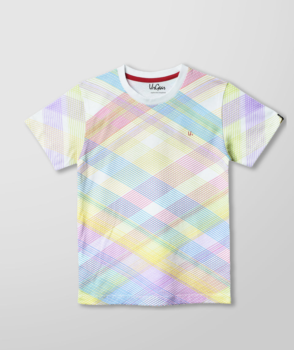 boys multicolor printed round neck t-shirt